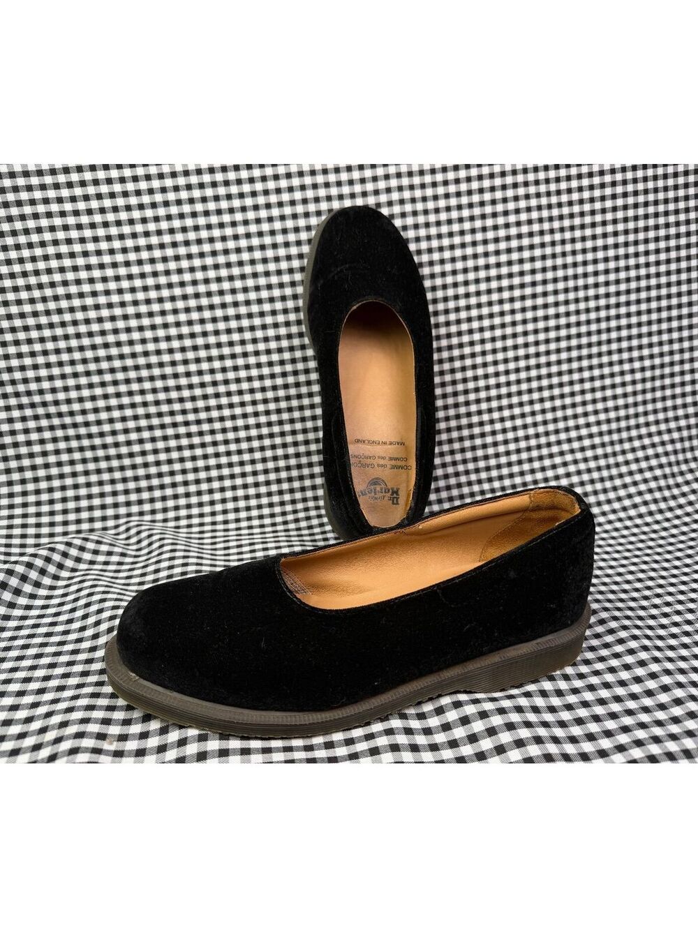 Comme des Garcons x Dr Martens Velvet Ballet Flats Made England Womens 8 EU 39